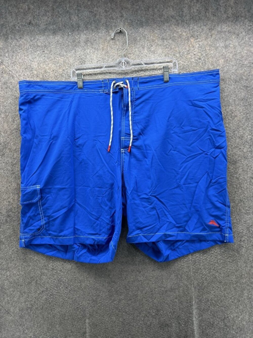Tommy Bahama Swim Trunks Mens 4XLB Blue Solid Mesh Lined UPF 30 Stretch Shorts